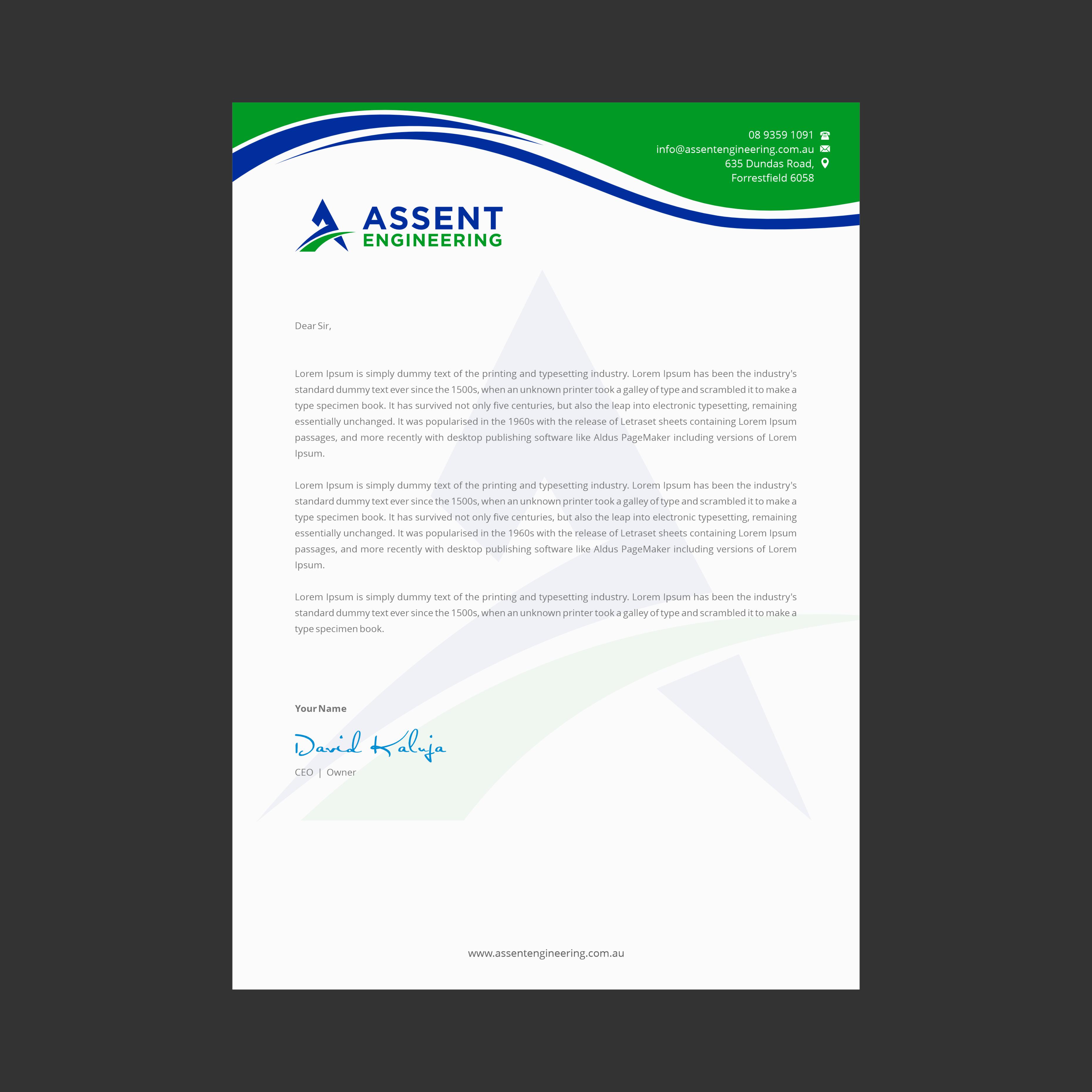 Design En-Tête par INDIAN_Ashok pour Assent Engineering | Design #37579881