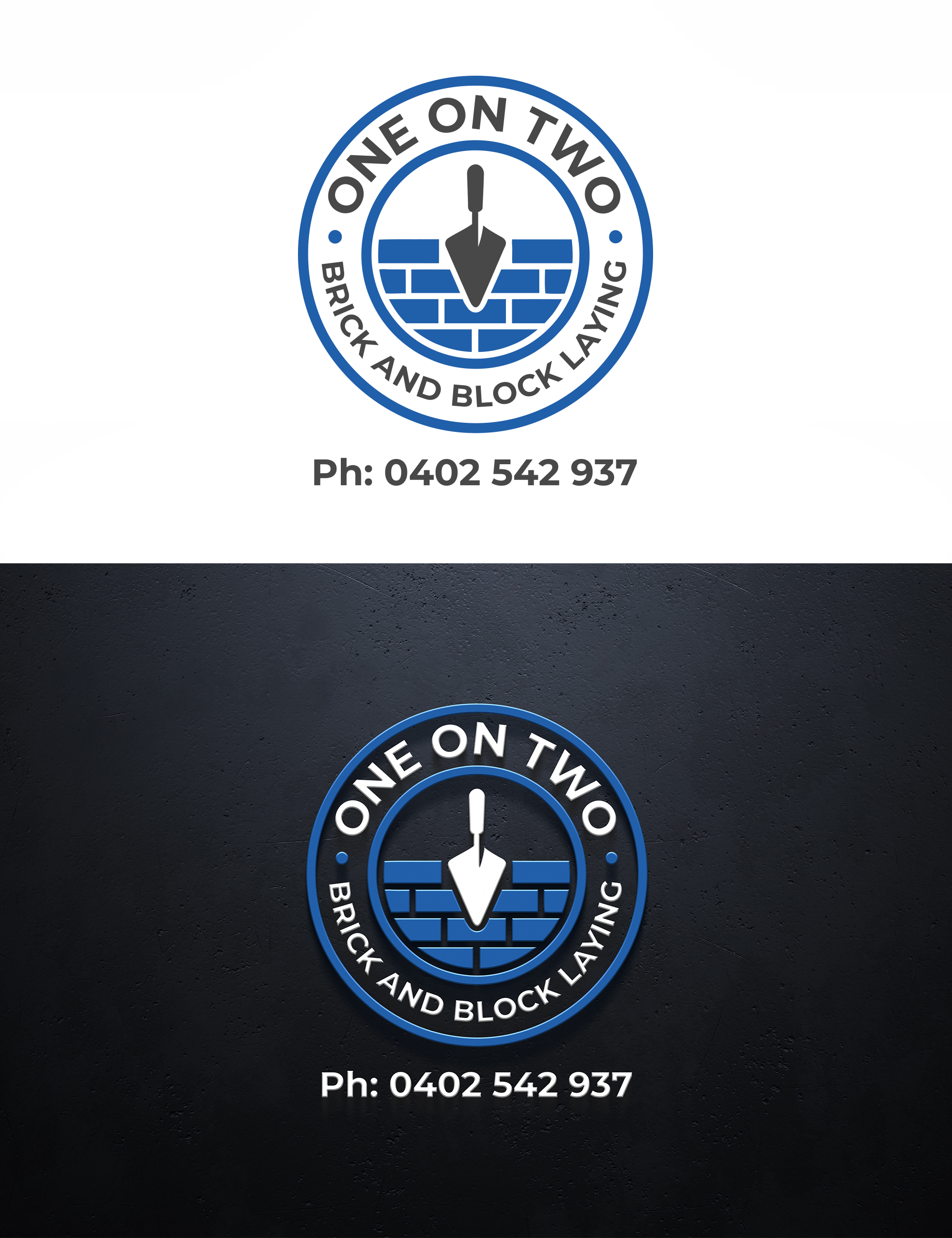 Logo-Design von Visionary Creations für One on Two Brick and Block Laying | Design #37720053