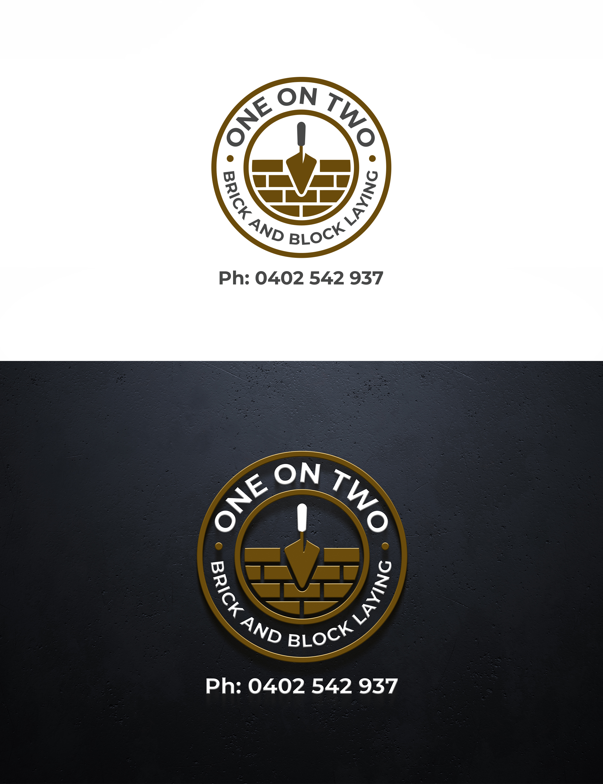 Logo-Design von Visionary Creations für One on Two Brick and Block Laying | Design #37720054