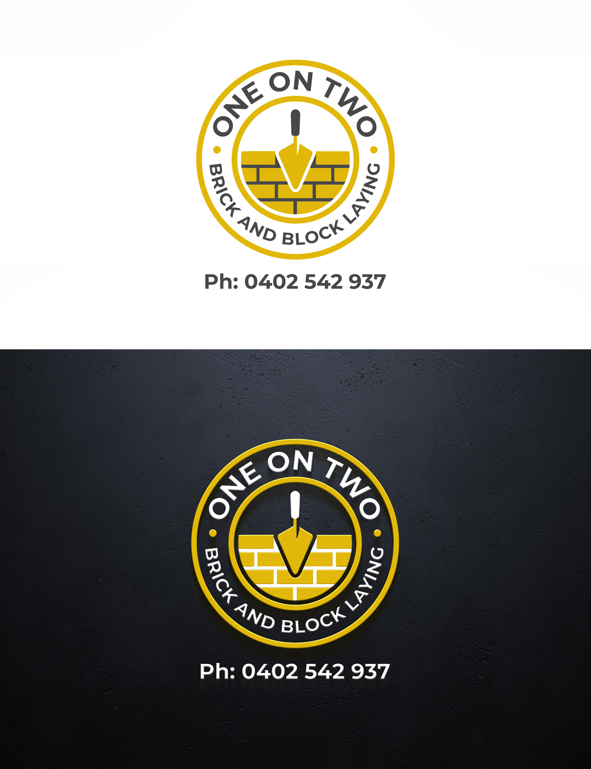 Logo-Design von Visionary Creations für One on Two Brick and Block Laying | Design #37720055