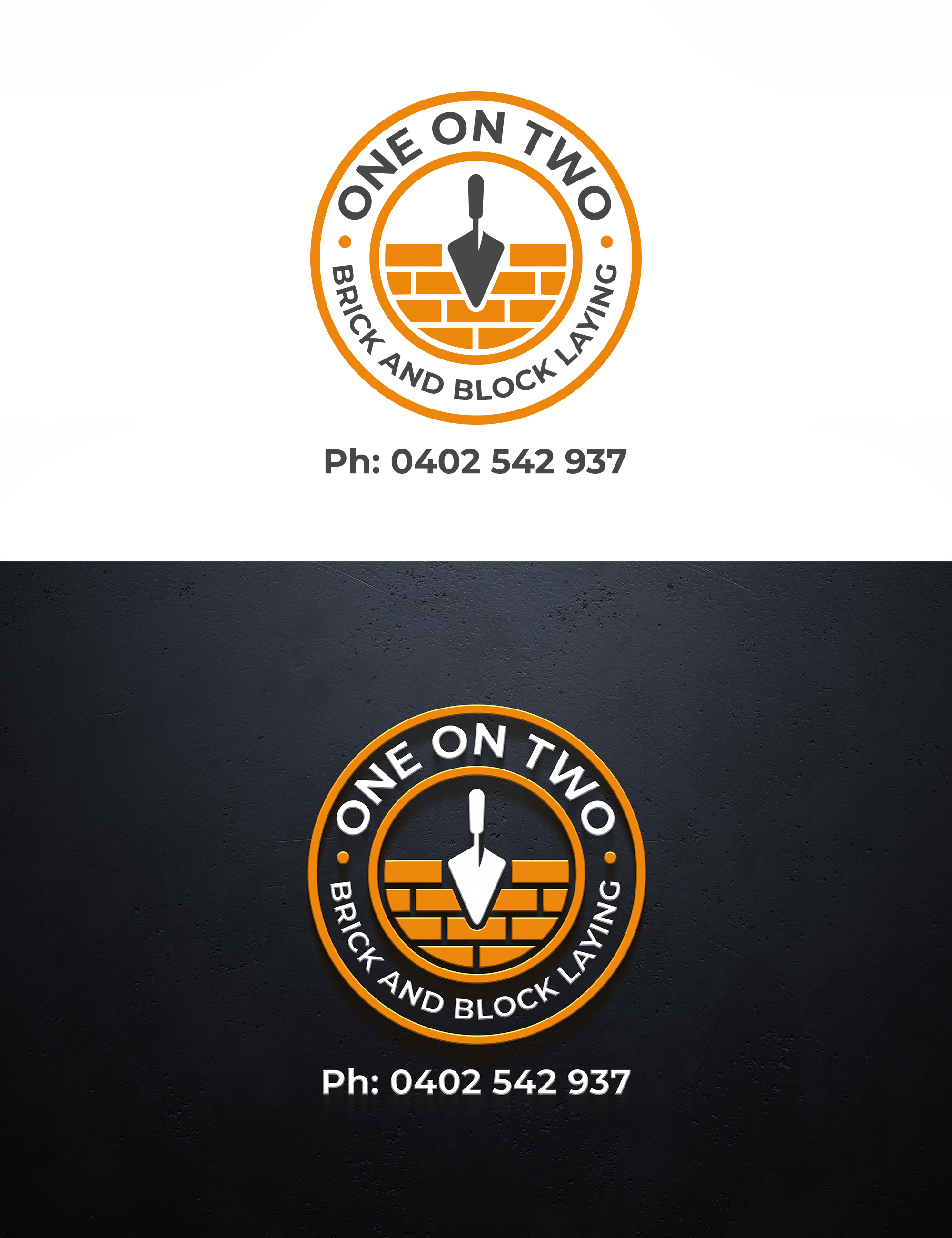 Logo-Design von Visionary Creations für One on Two Brick and Block Laying | Design #37720056