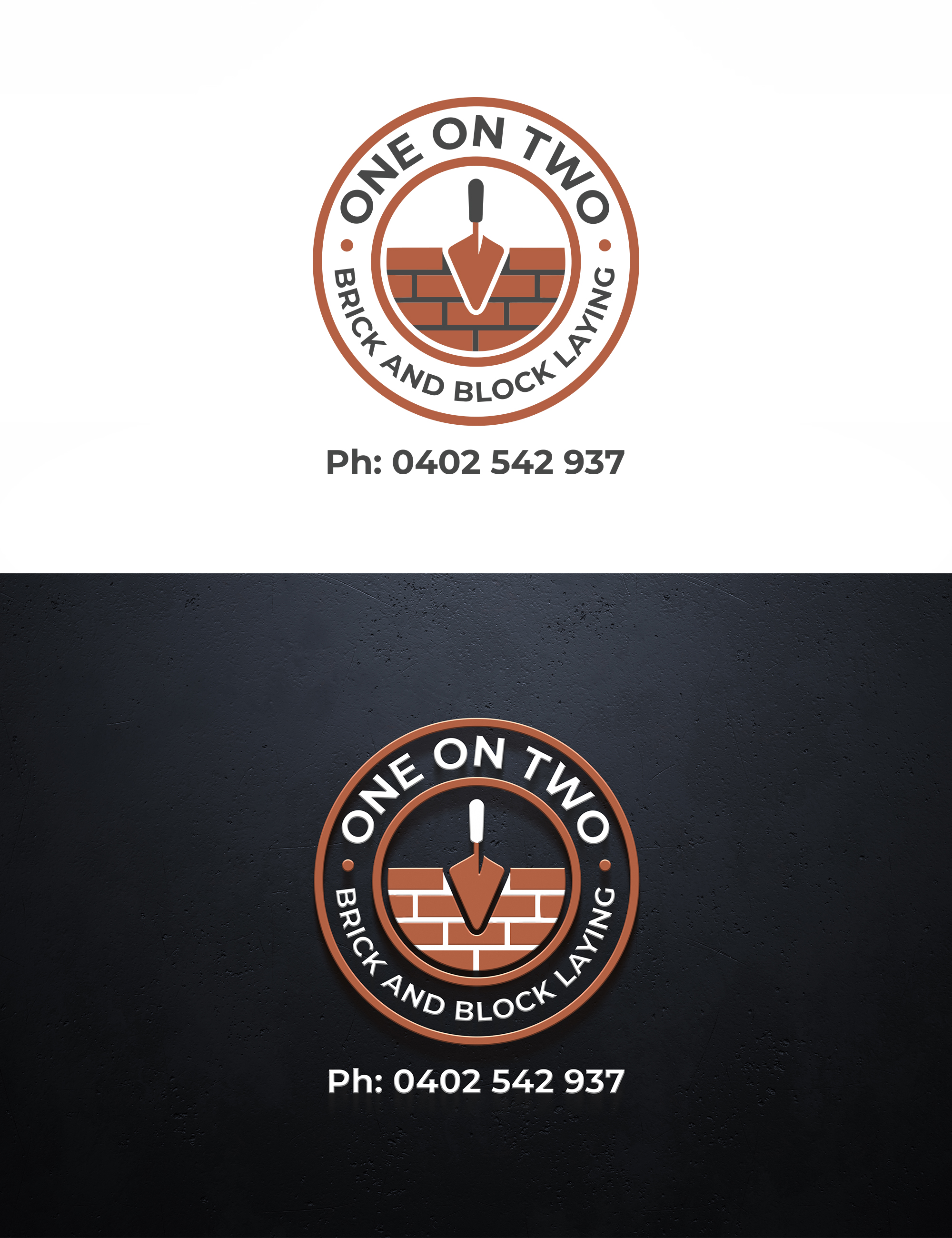 Logo-Design von Visionary Creations für One on Two Brick and Block Laying | Design #37720057