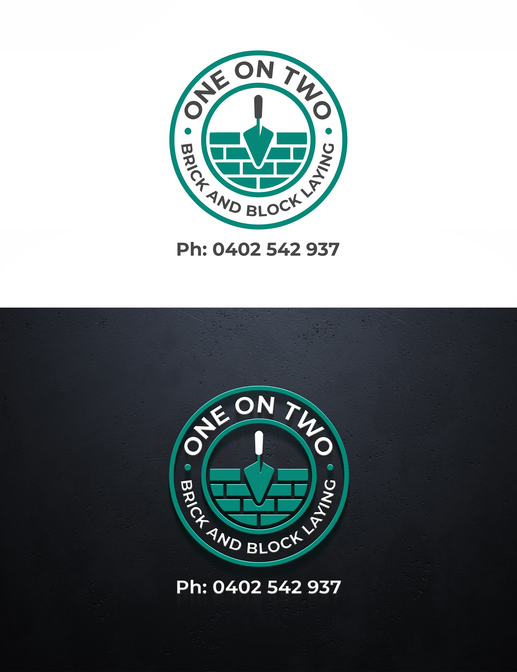 Logo-Design von Visionary Creations für One on Two Brick and Block Laying | Design #37720059