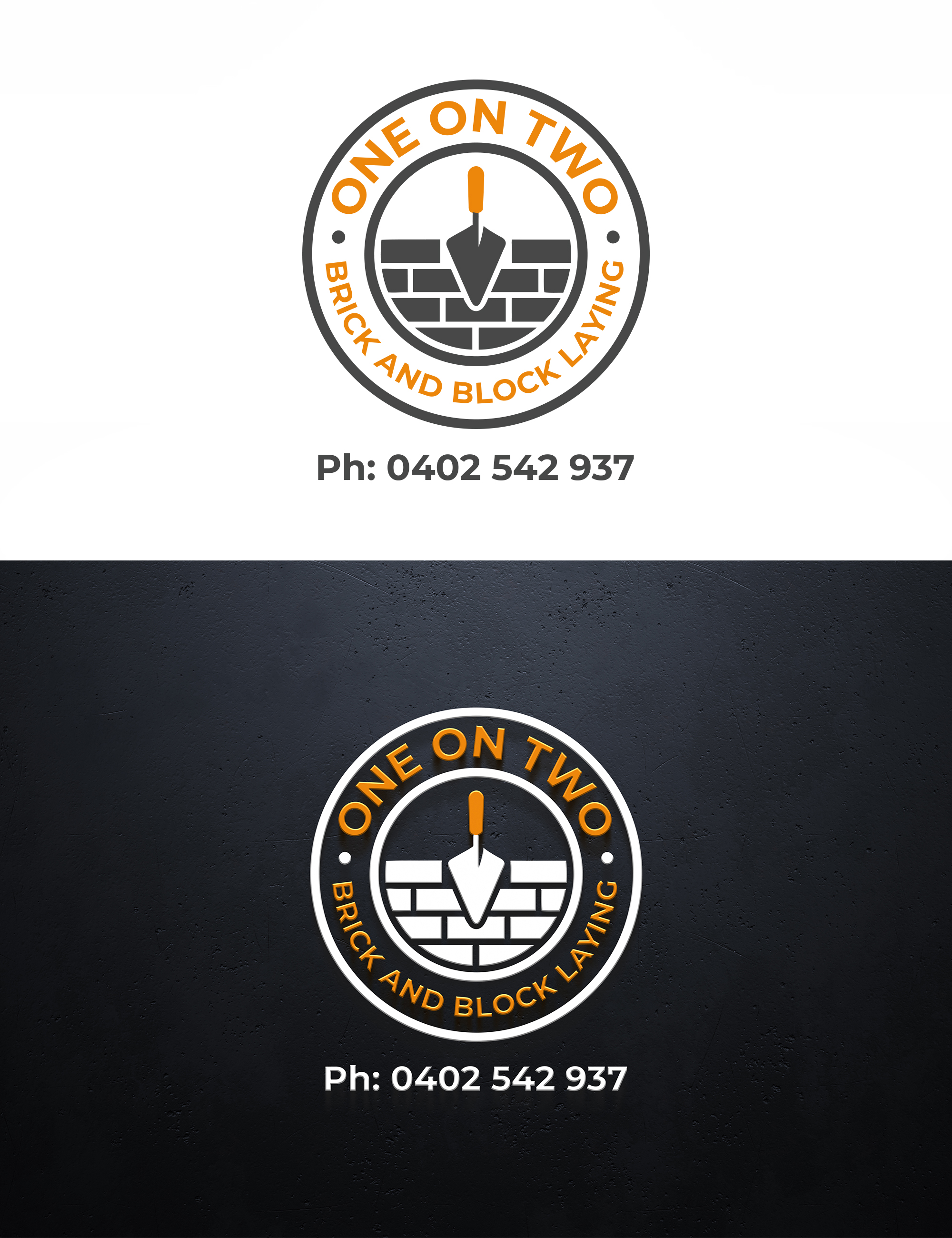 Logo-Design von Visionary Creations für One on Two Brick and Block Laying | Design #37720060