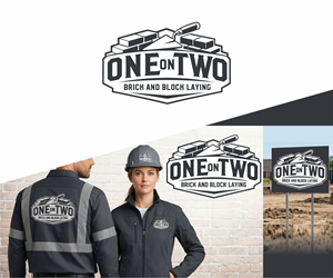 Logo Design by alkaline for One on Two Brick and Block Laying | Design: #37583741