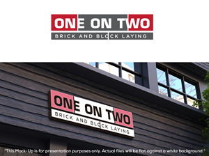 Logo Design by Kavth for One on Two Brick and Block Laying | Design: #37592487