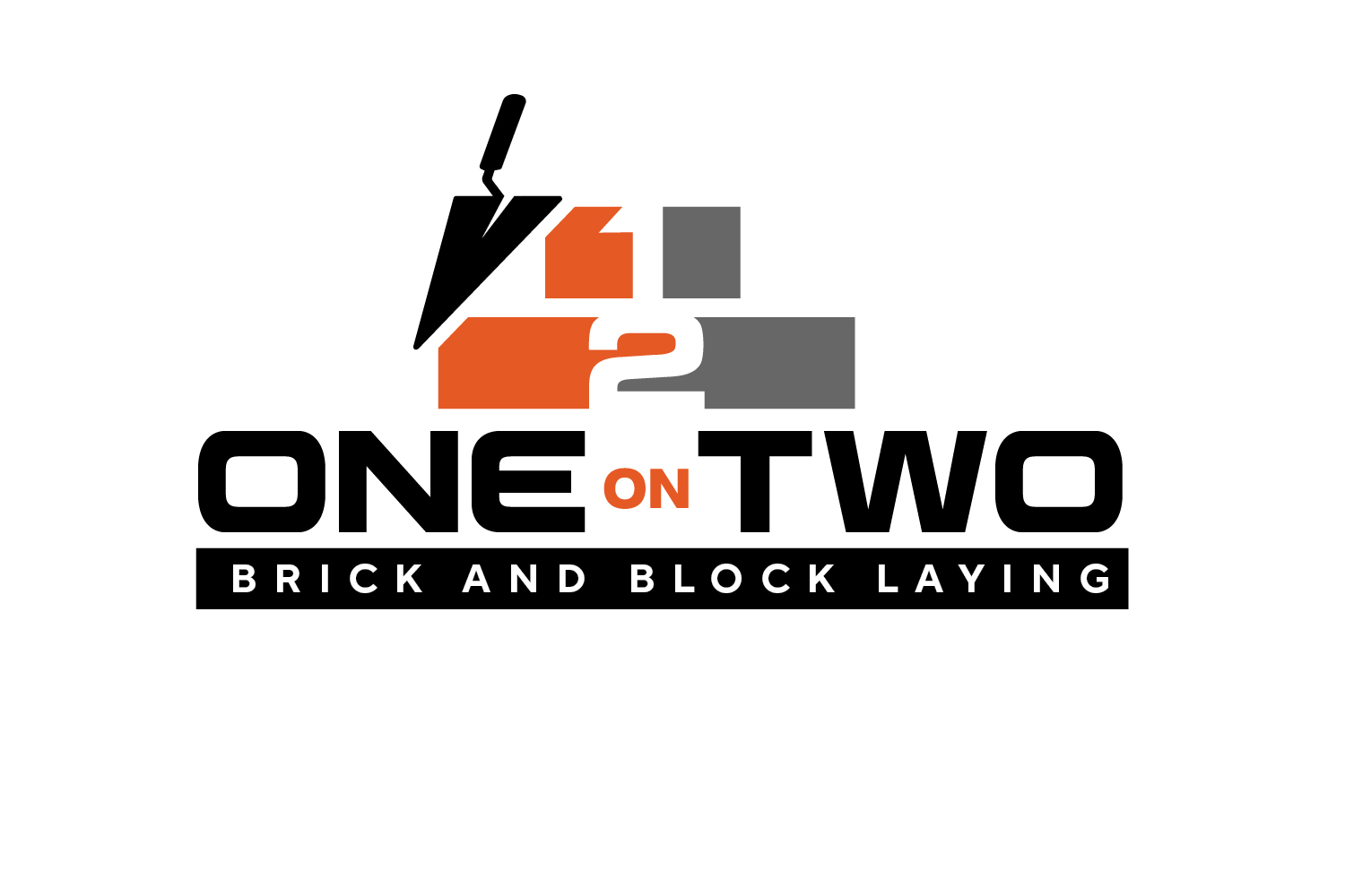 Logo Design by renderman for One on Two Brick and Block Laying | Design #37585082