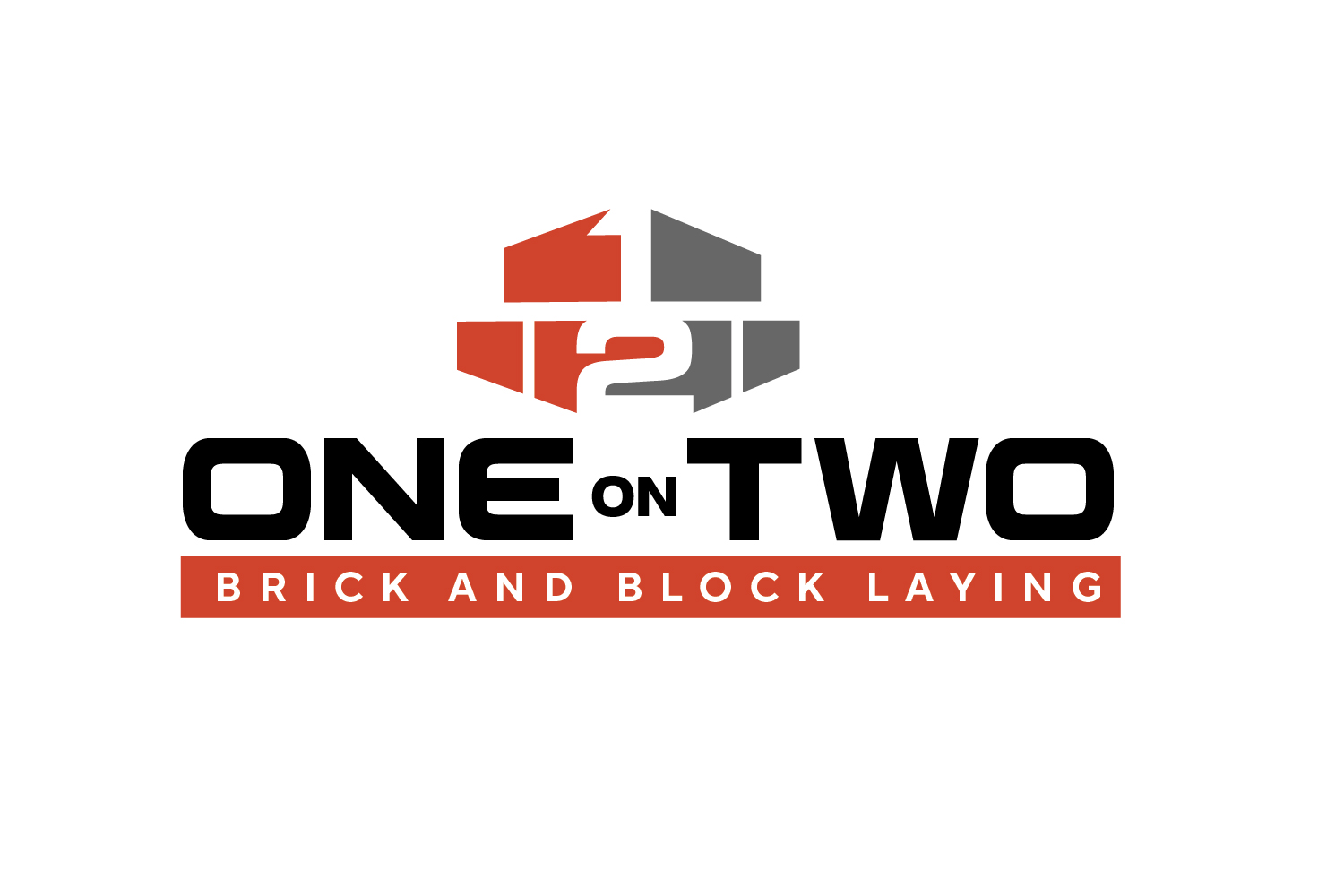 Logo Design by renderman for One on Two Brick and Block Laying | Design #37585083