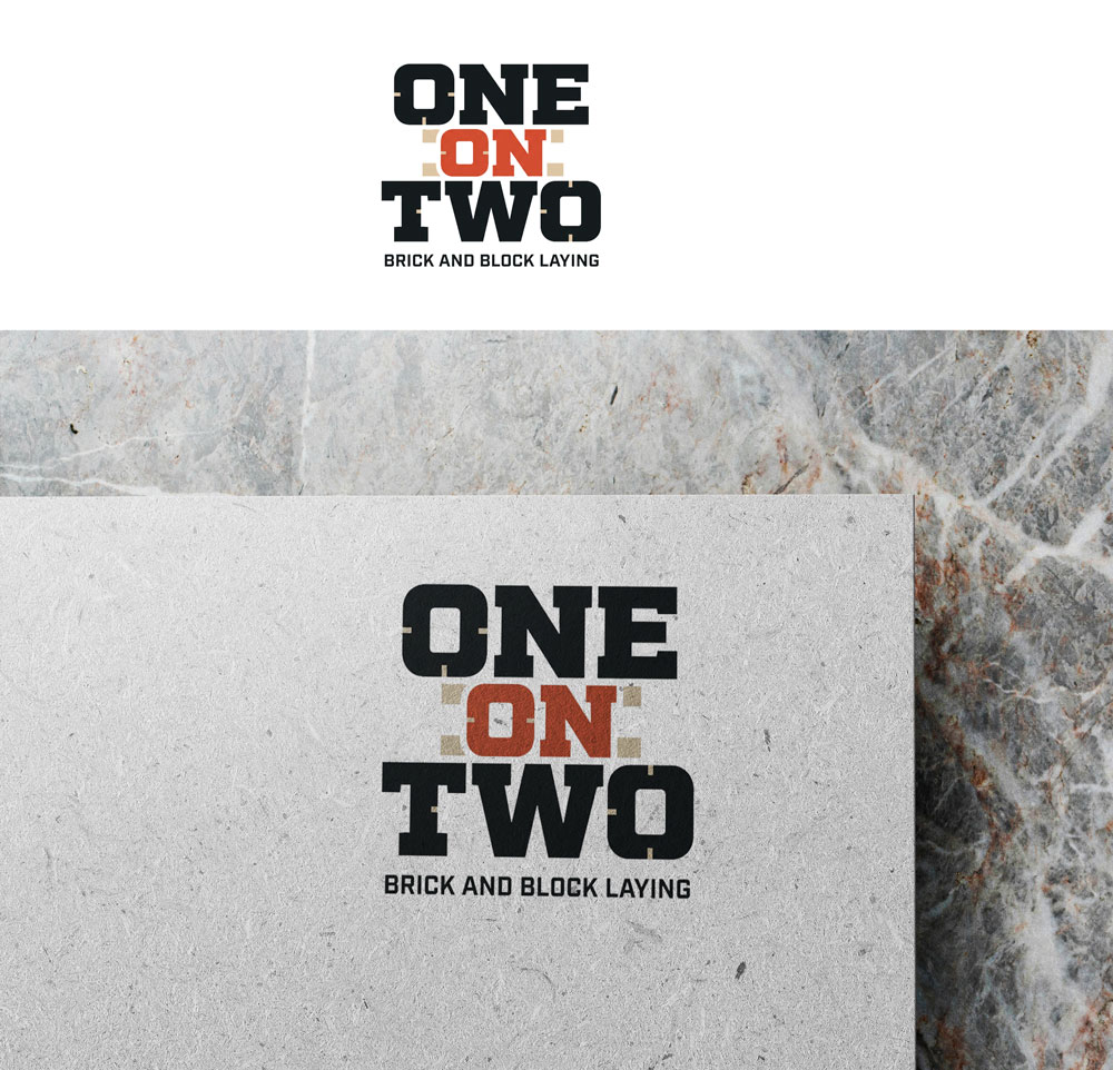 Logo Design by RA-bica for One on Two Brick and Block Laying | Design #37584130