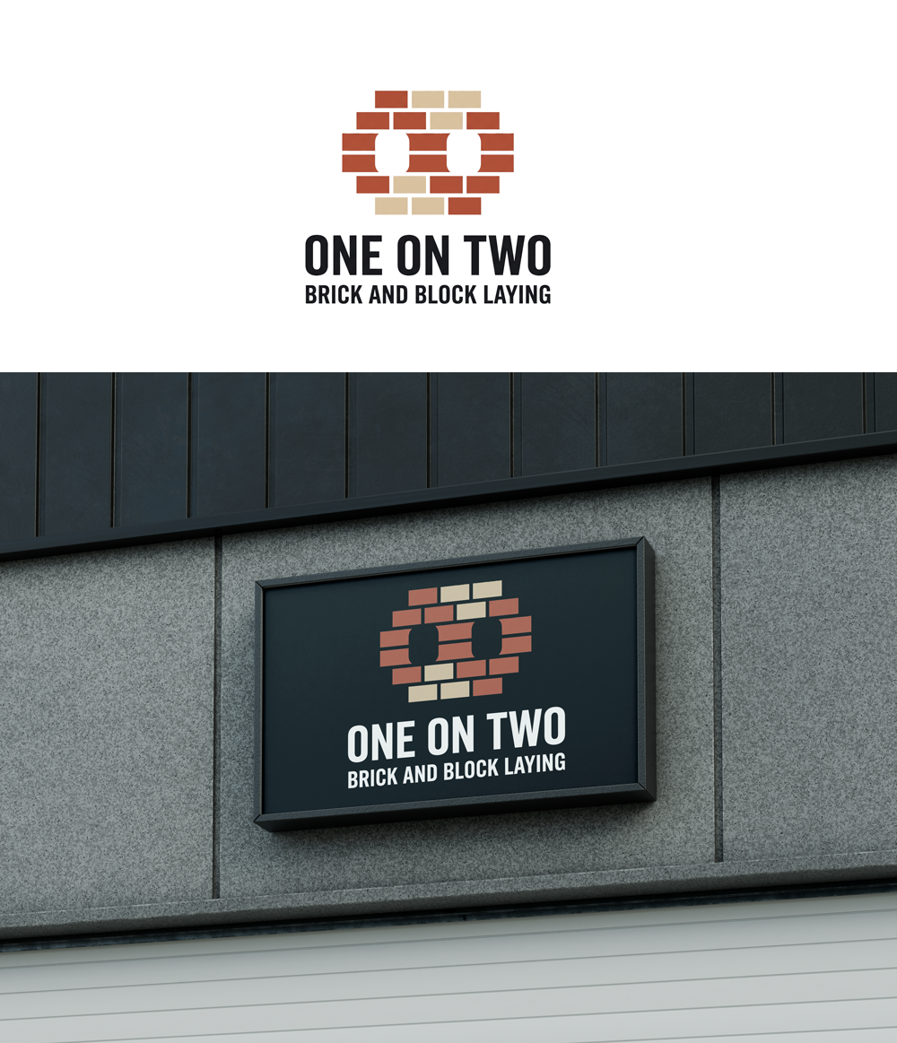 Logo Design by RA-bica for One on Two Brick and Block Laying | Design #37584132