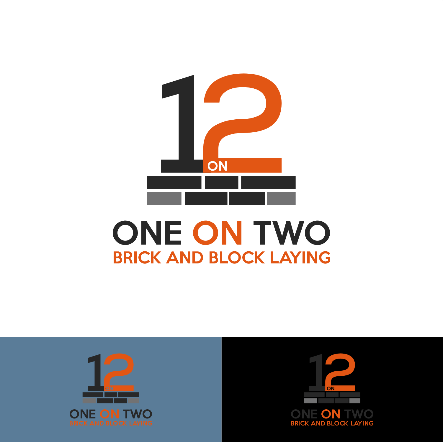 Logo Design by Arttosungging for One on Two Brick and Block Laying | Design #37585316