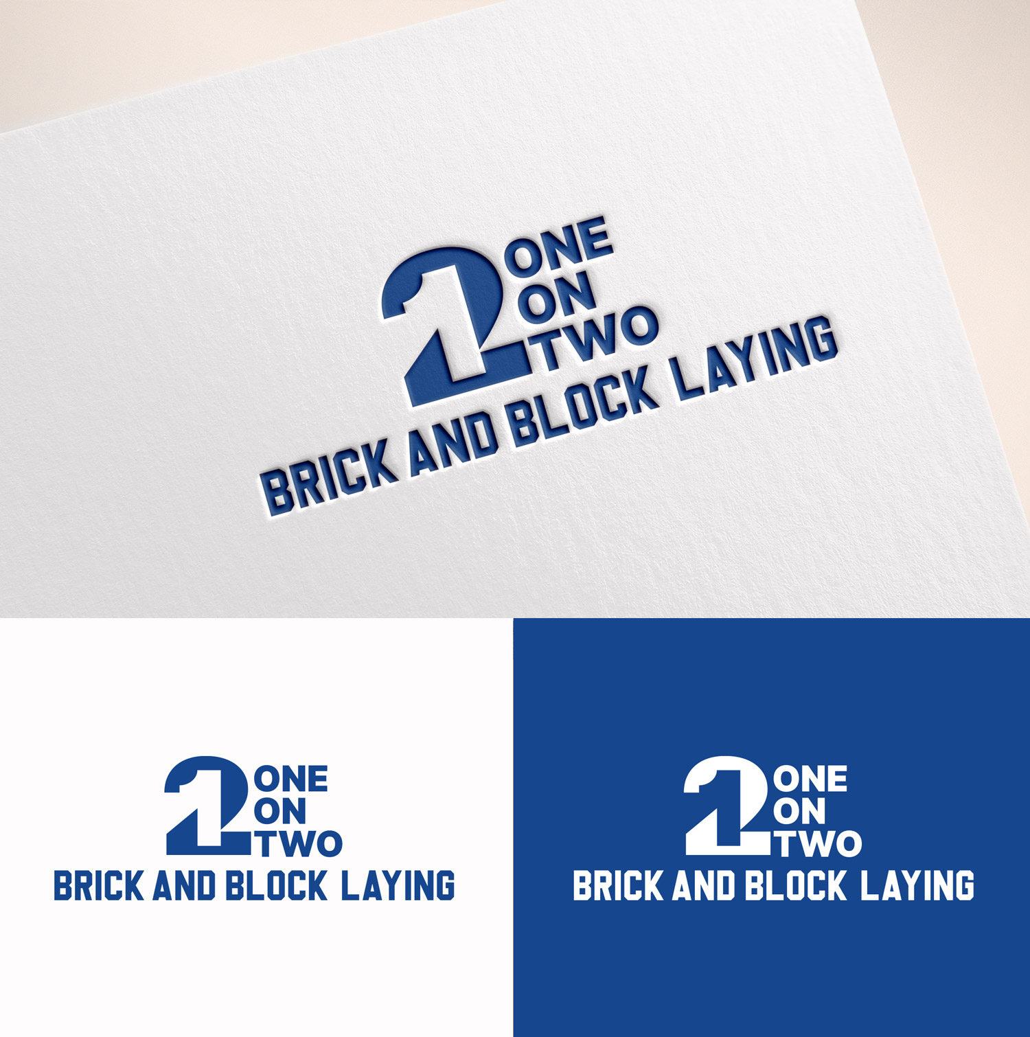 Logo Design by M Art & Design for One on Two Brick and Block Laying | Design #37583633