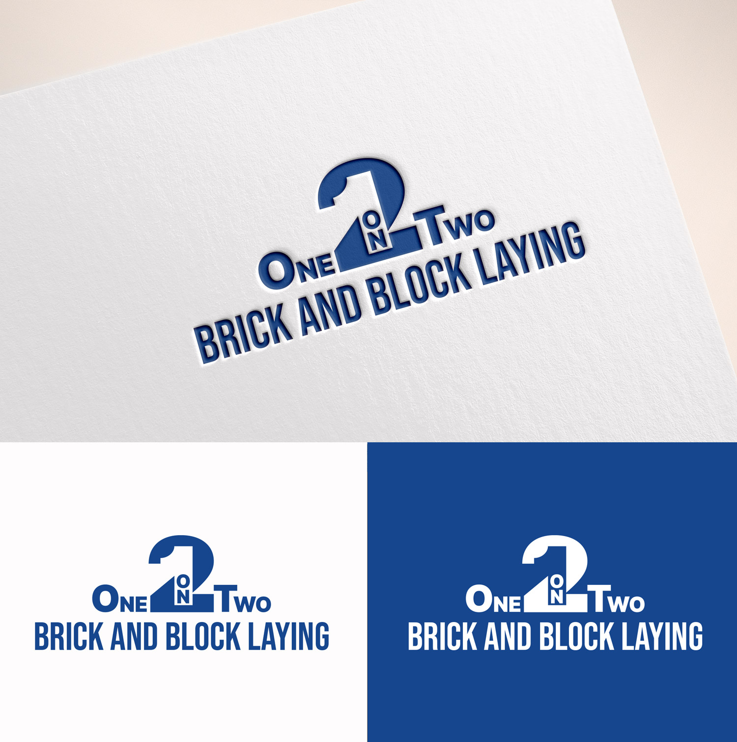 Logo Design by M Art & Design for One on Two Brick and Block Laying | Design #37583679