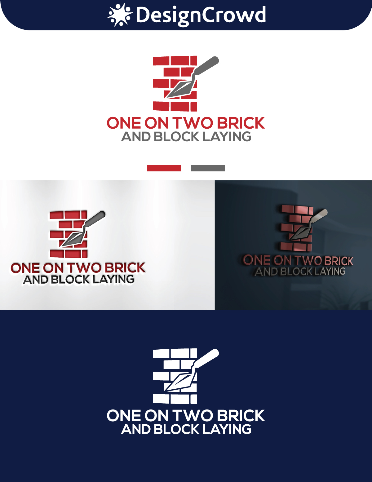 Logo-Design von MHP Graphics House für One on Two Brick and Block Laying | Design #37587676