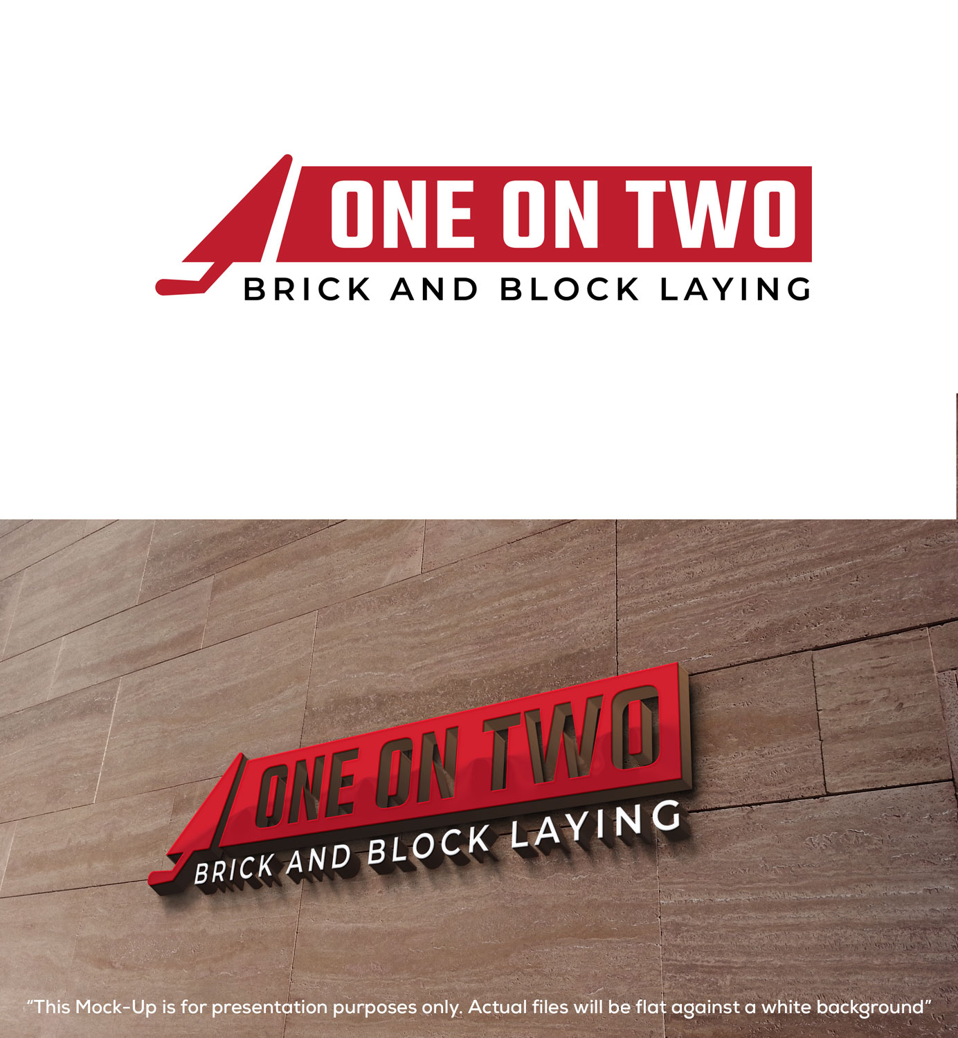 Logo-Design von DesignMaker 2 für One on Two Brick and Block Laying | Design #37592766