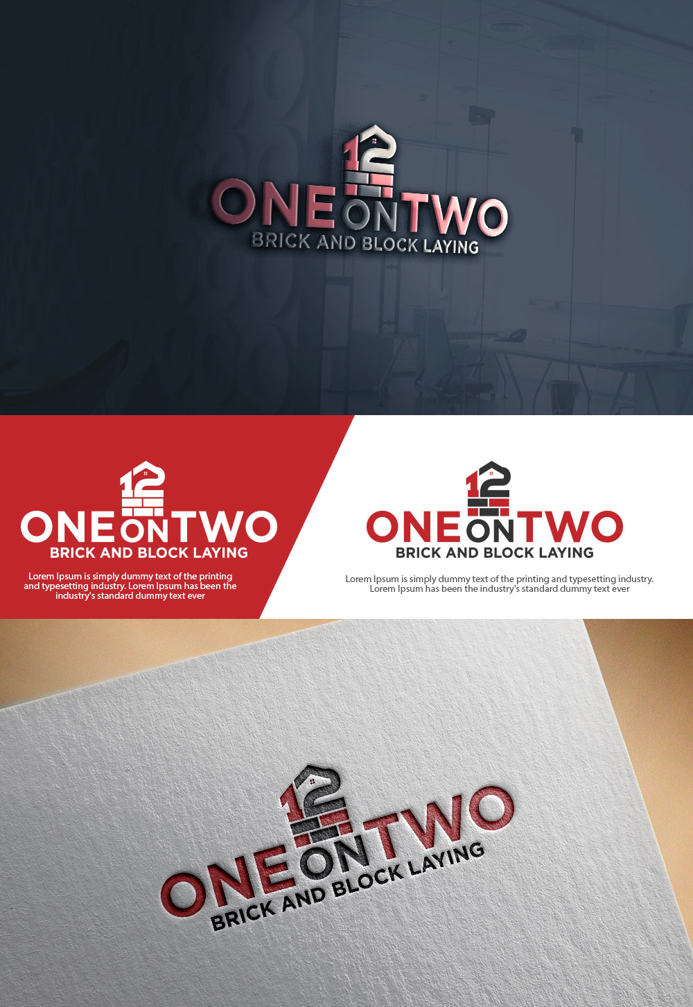Design de Logo par sulemani   creation pour One on Two Brick and Block Laying | Design #37587003