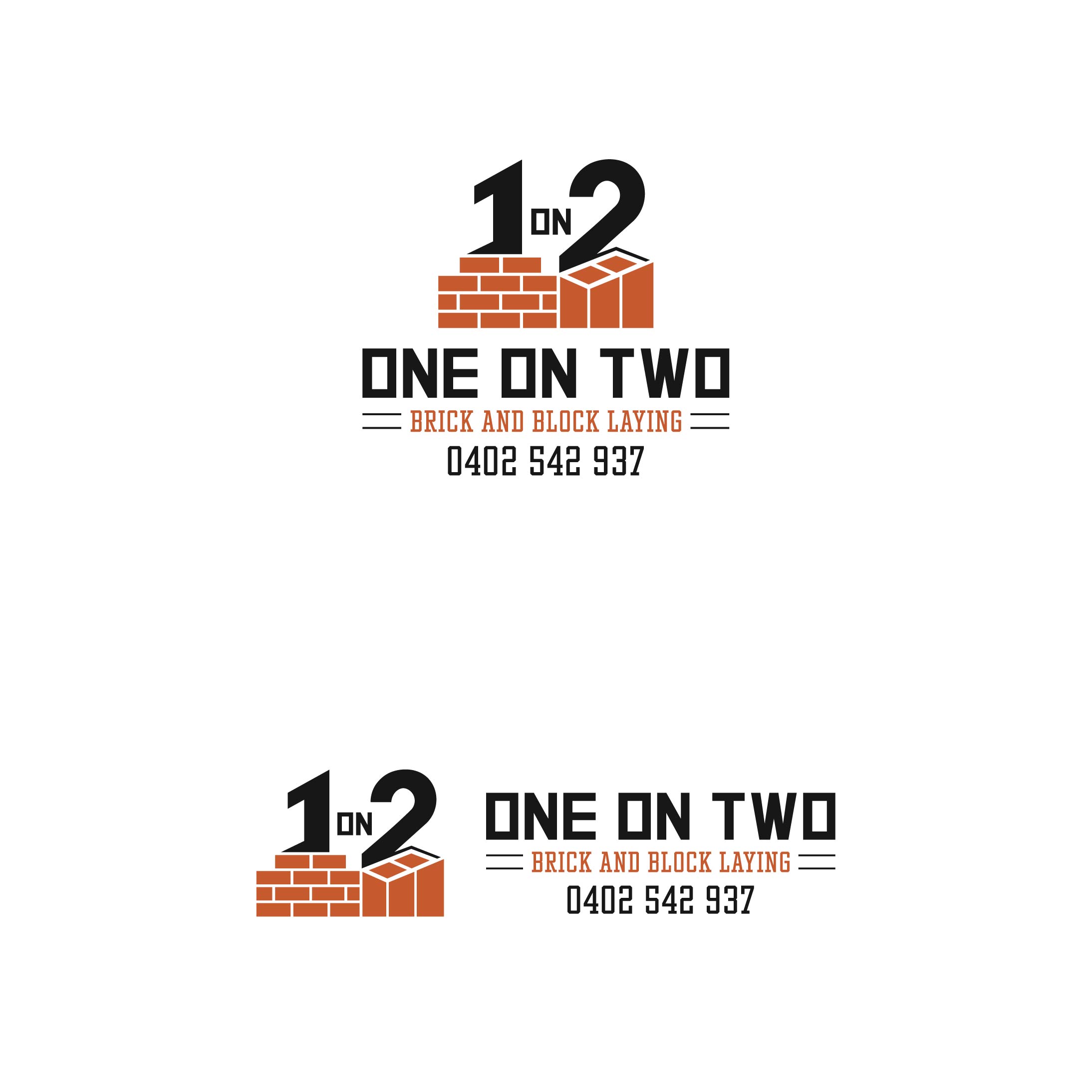 Logo-Design von BANI GD für One on Two Brick and Block Laying | Design #37584936