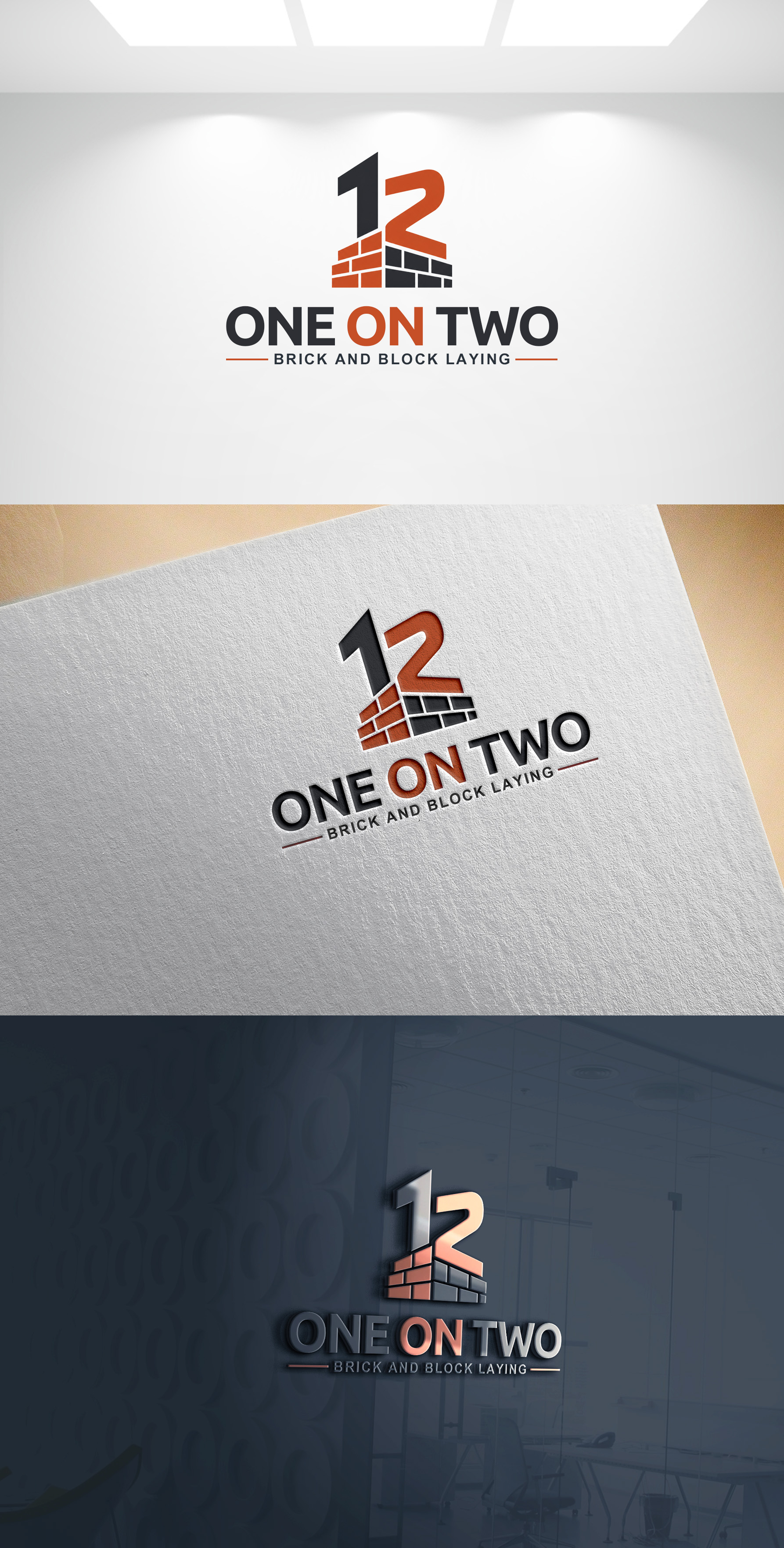 Logo-Design von Joseph Robert für One on Two Brick and Block Laying | Design #37584942