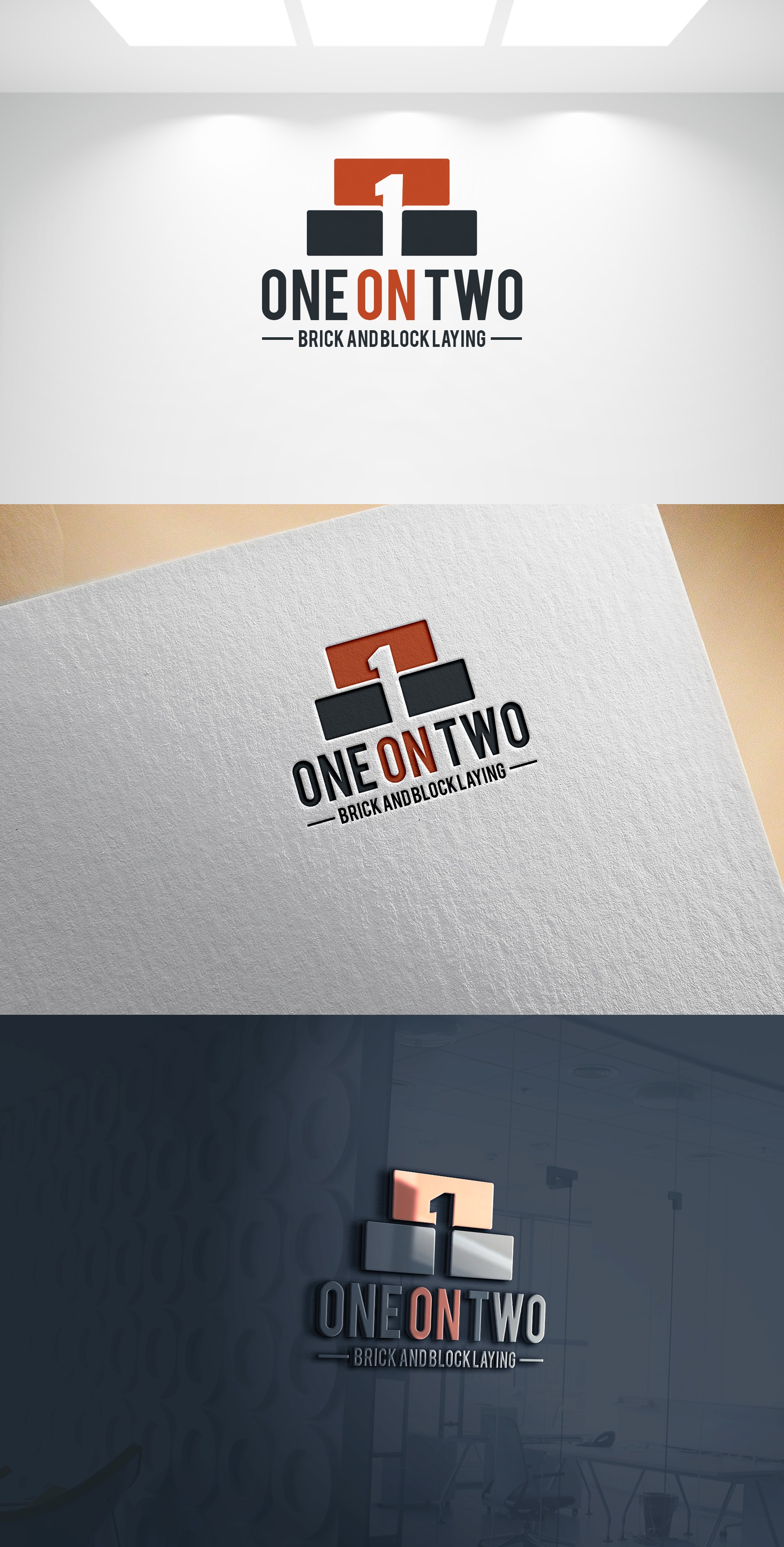 Logo-Design von Joseph Robert für One on Two Brick and Block Laying | Design #37584943