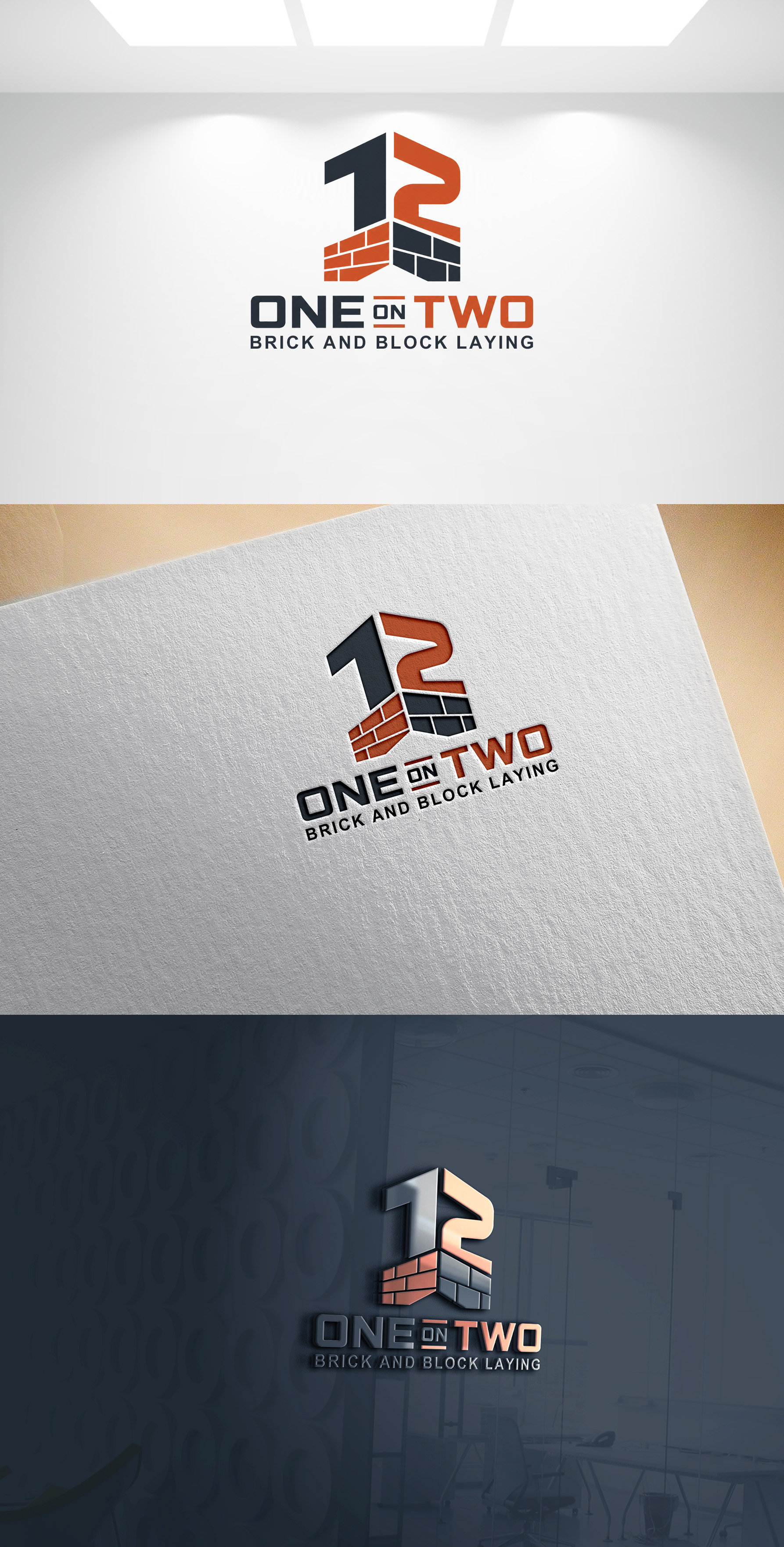 Logo-Design von Joseph Robert für One on Two Brick and Block Laying | Design #37584944