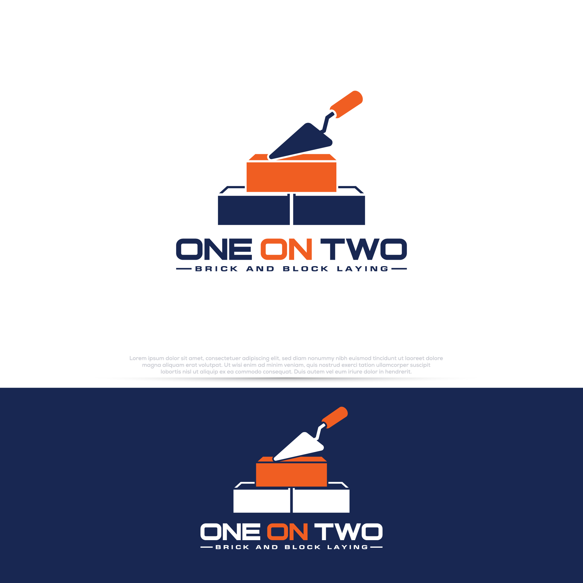 Design de Logo par InkPilot_Studio™ pour One on Two Brick and Block Laying | Design #37584657