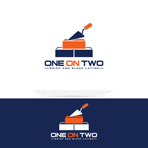 Logo Design by InkPilot_Studio™ for One on Two Brick and Block Laying | Design: #37584657