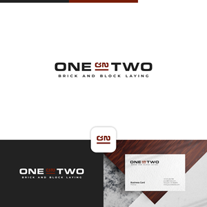 Logo Design by Dell_a.Design for One on Two Brick and Block Laying | Design: #37586539