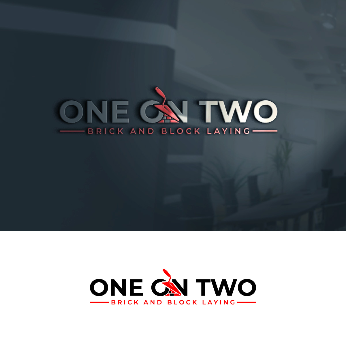 Logo Design by ExclusiveMind for One on Two Brick and Block Laying | Design #37592089
