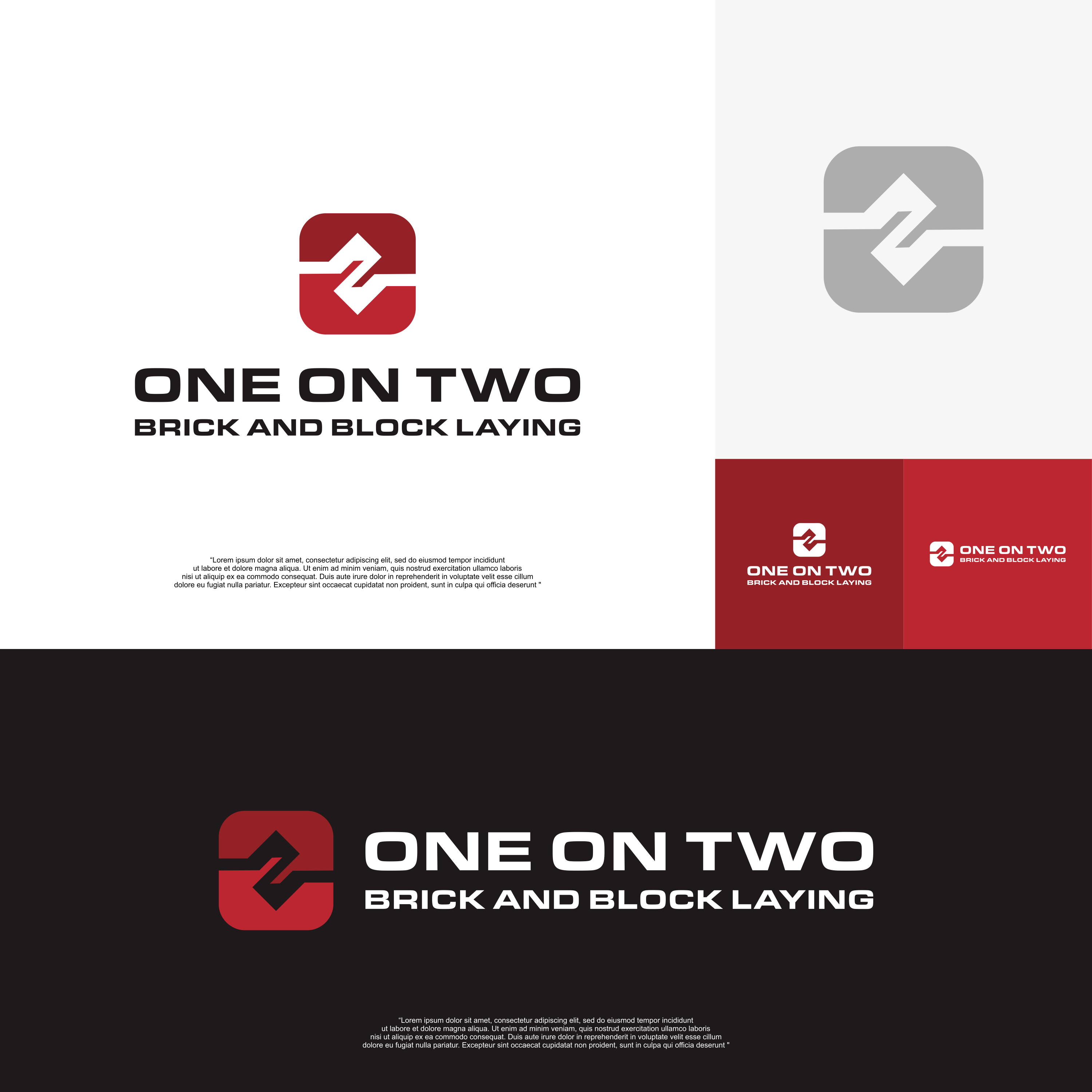 Logo-Design von izdihaar studio für One on Two Brick and Block Laying | Design #37592642