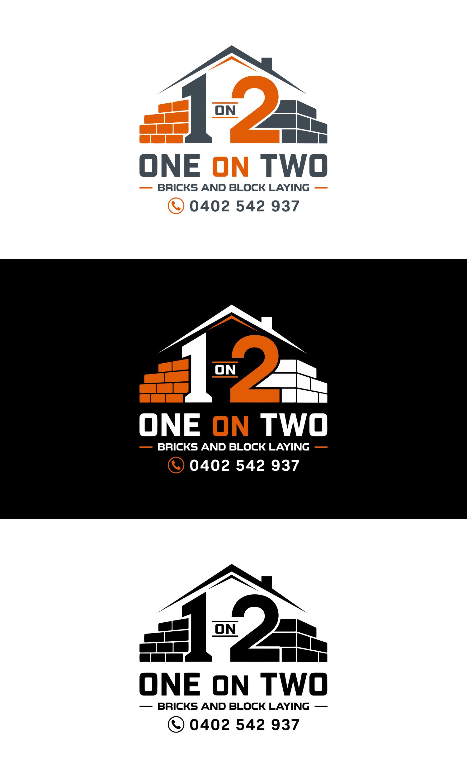 Logo-Design von LordRam für One on Two Brick and Block Laying | Design #37583647