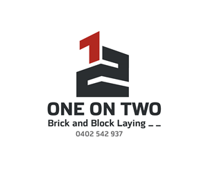 Logo Design by Mala Begum for One on Two Brick and Block Laying | Design: #37586318