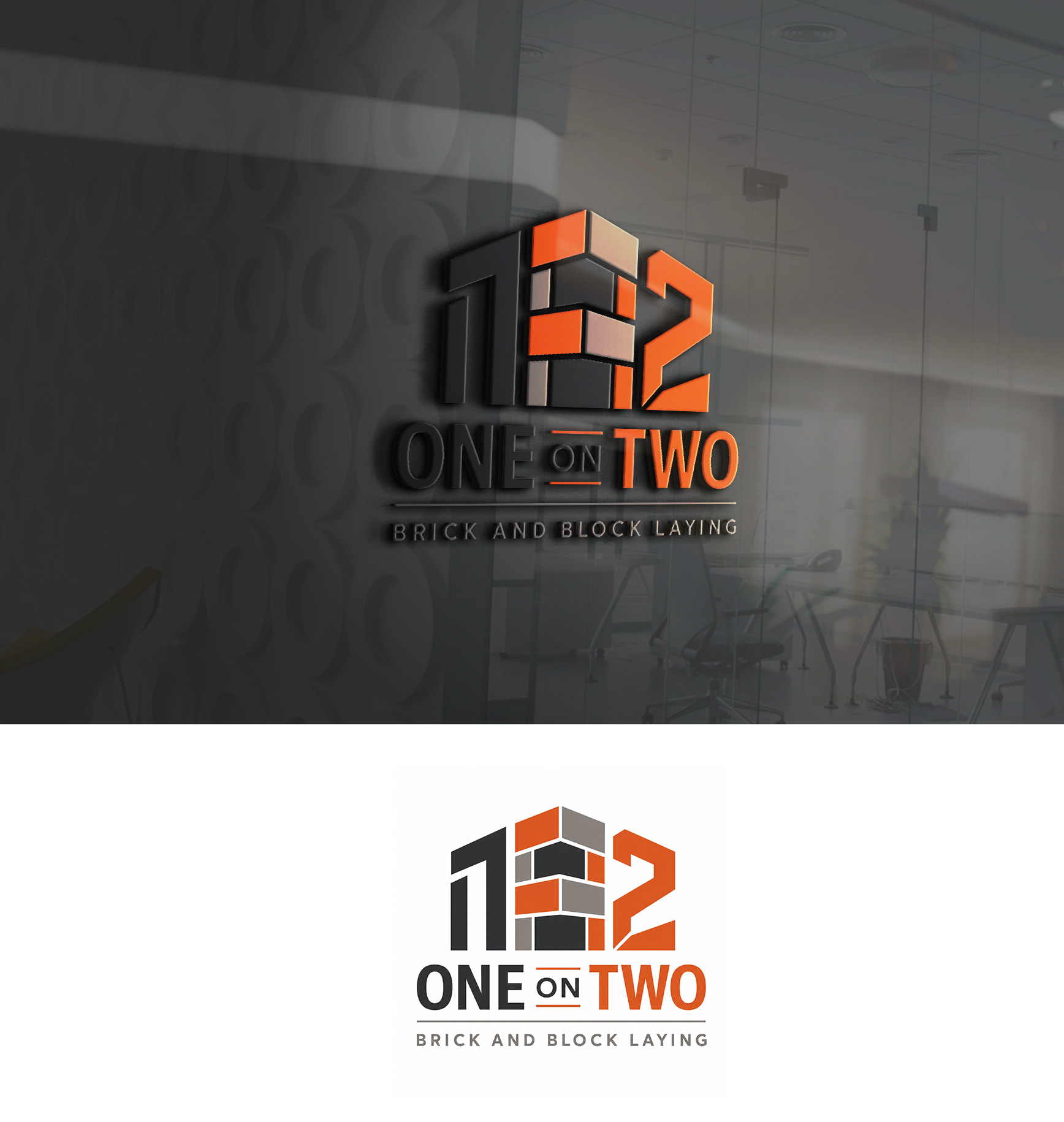 Logo-Design von ZML Agency für One on Two Brick and Block Laying | Design #37586074