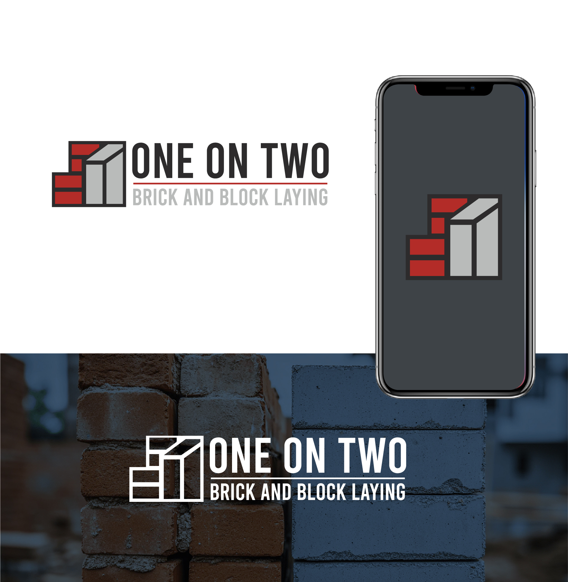 Logo-Design von Asif  Maqsood für One on Two Brick and Block Laying | Design #37584384