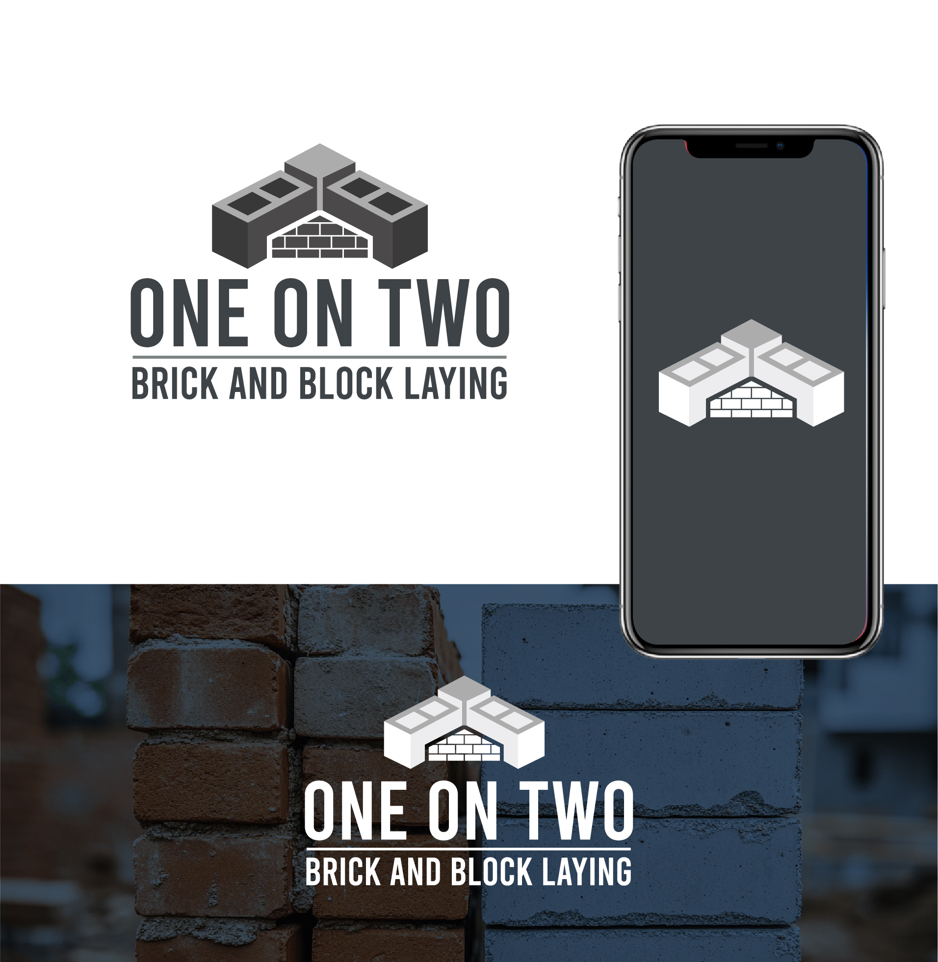 Logo-Design von Asif  Maqsood für One on Two Brick and Block Laying | Design #37584385