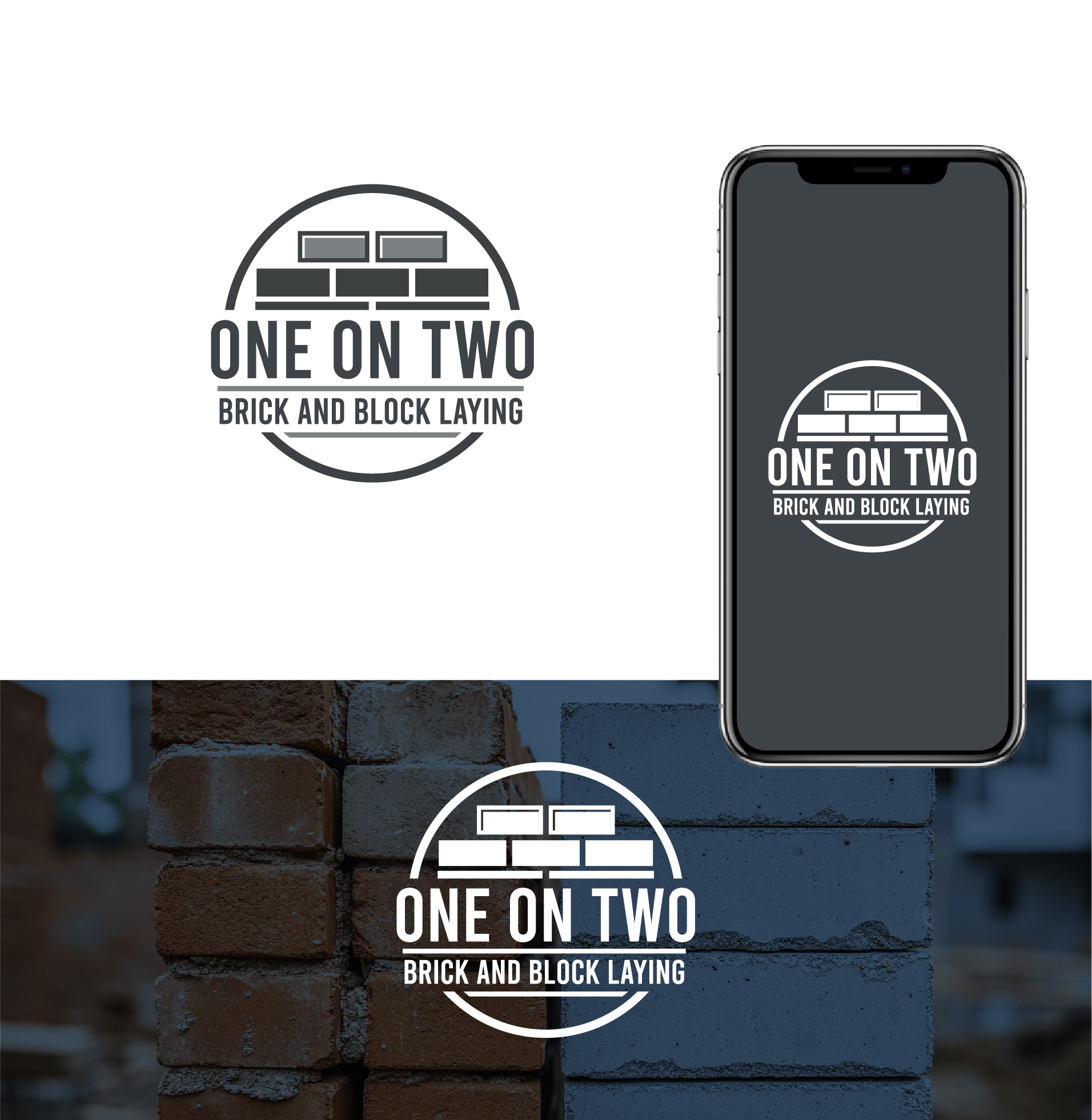 Logo-Design von Asif  Maqsood für One on Two Brick and Block Laying | Design #37584386