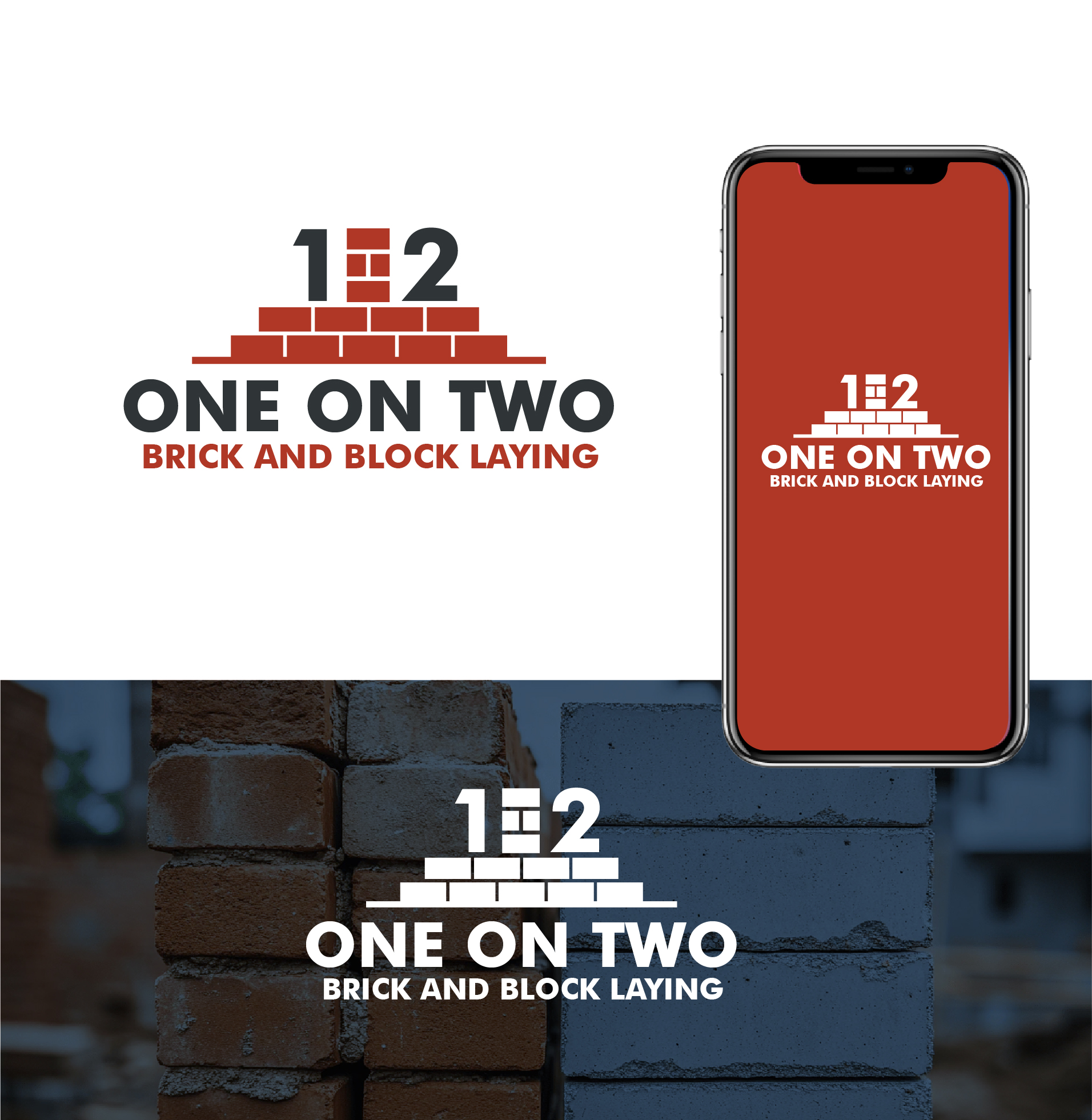 Logo-Design von Asif  Maqsood für One on Two Brick and Block Laying | Design #37584387
