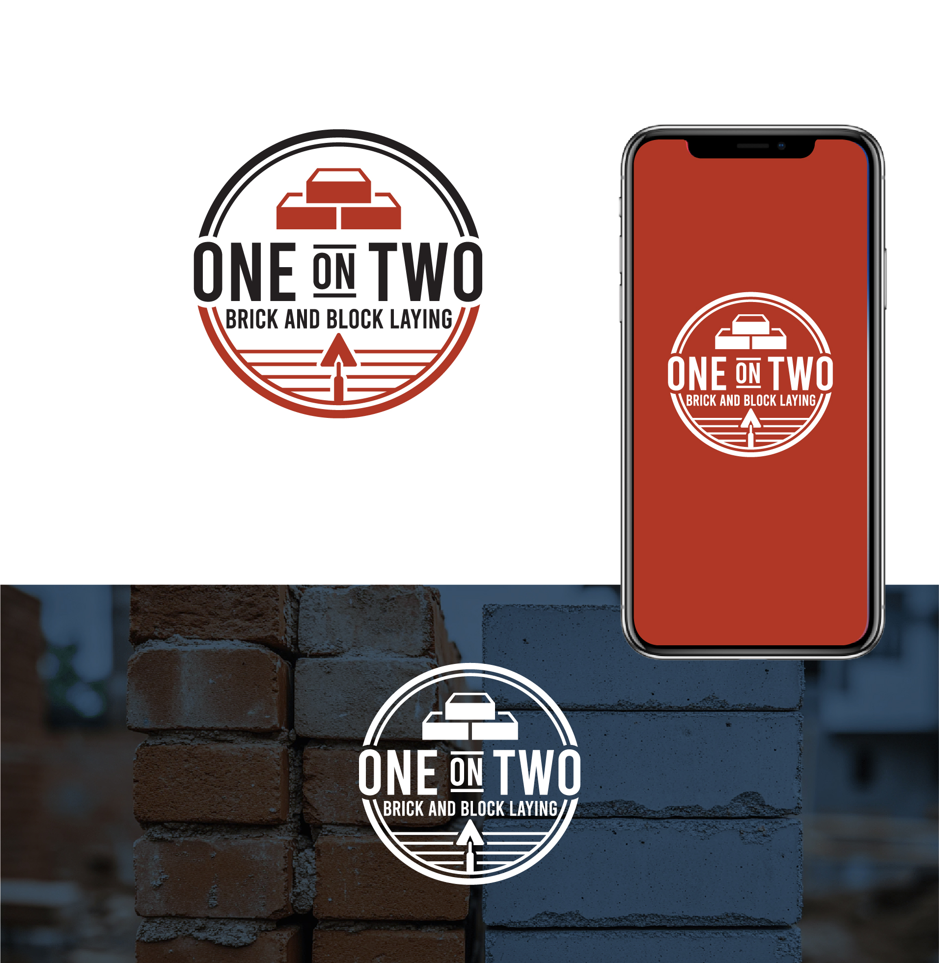 Logo-Design von Asif  Maqsood für One on Two Brick and Block Laying | Design #37584433