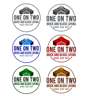 Logo Design by Asif  Maqsood for One on Two Brick and Block Laying | Design: #37719956
