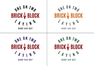 Logo Design by budiutomobudiutomo2015 for One on Two Brick and Block Laying | Design: #37800383