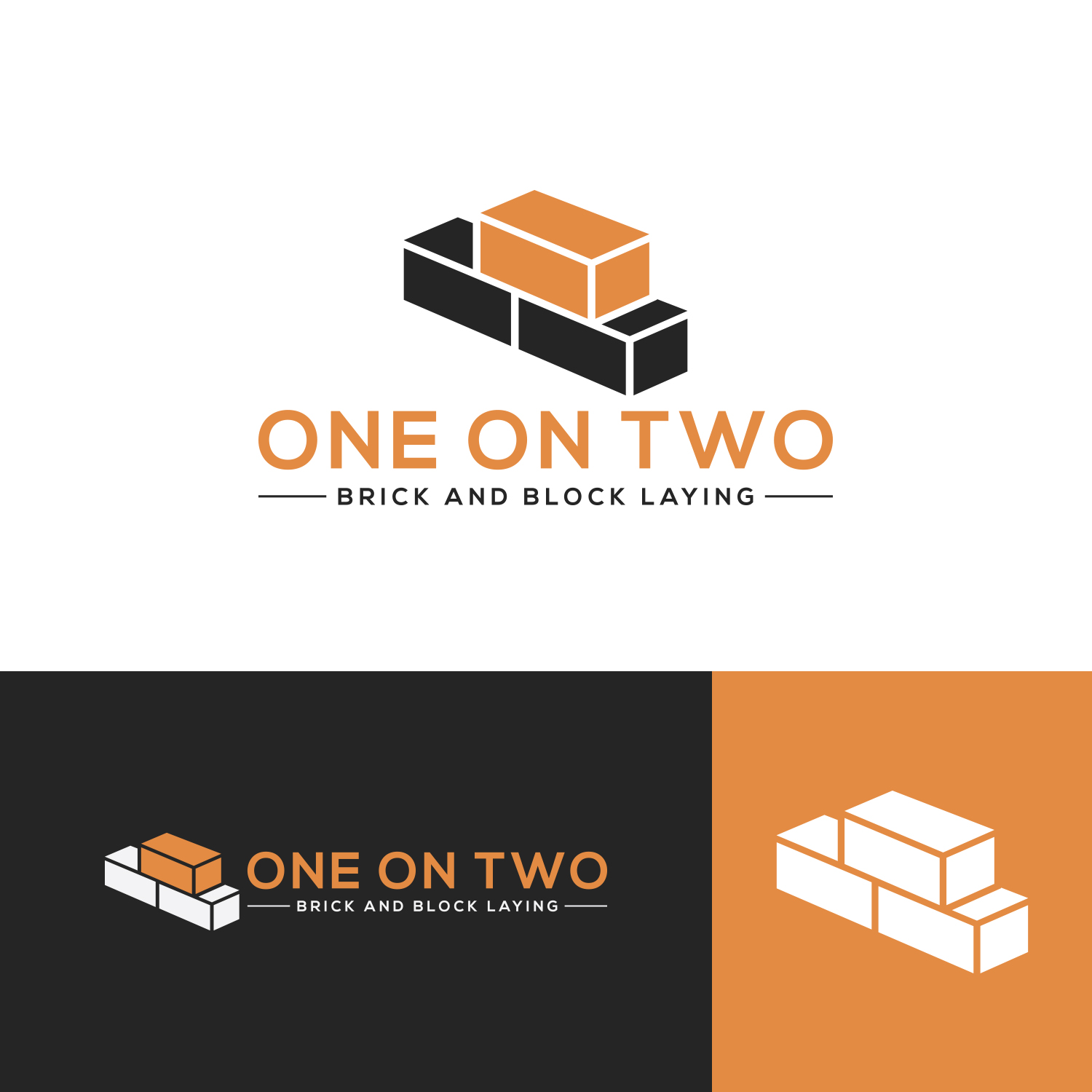Logo-Design von Salina R für One on Two Brick and Block Laying | Design #37587769
