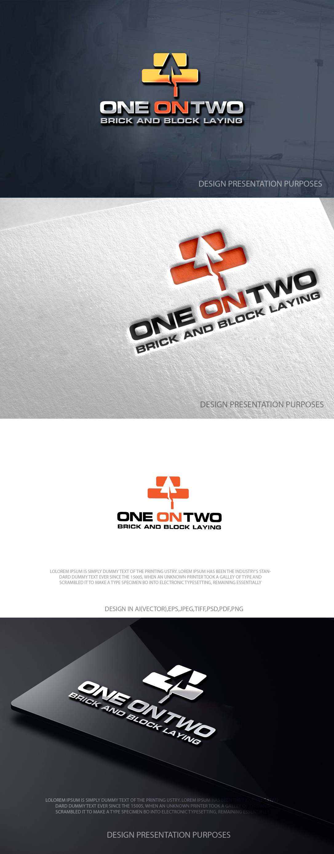 Design de Logo par zebronicgraphic pour One on Two Brick and Block Laying | Design #37583883