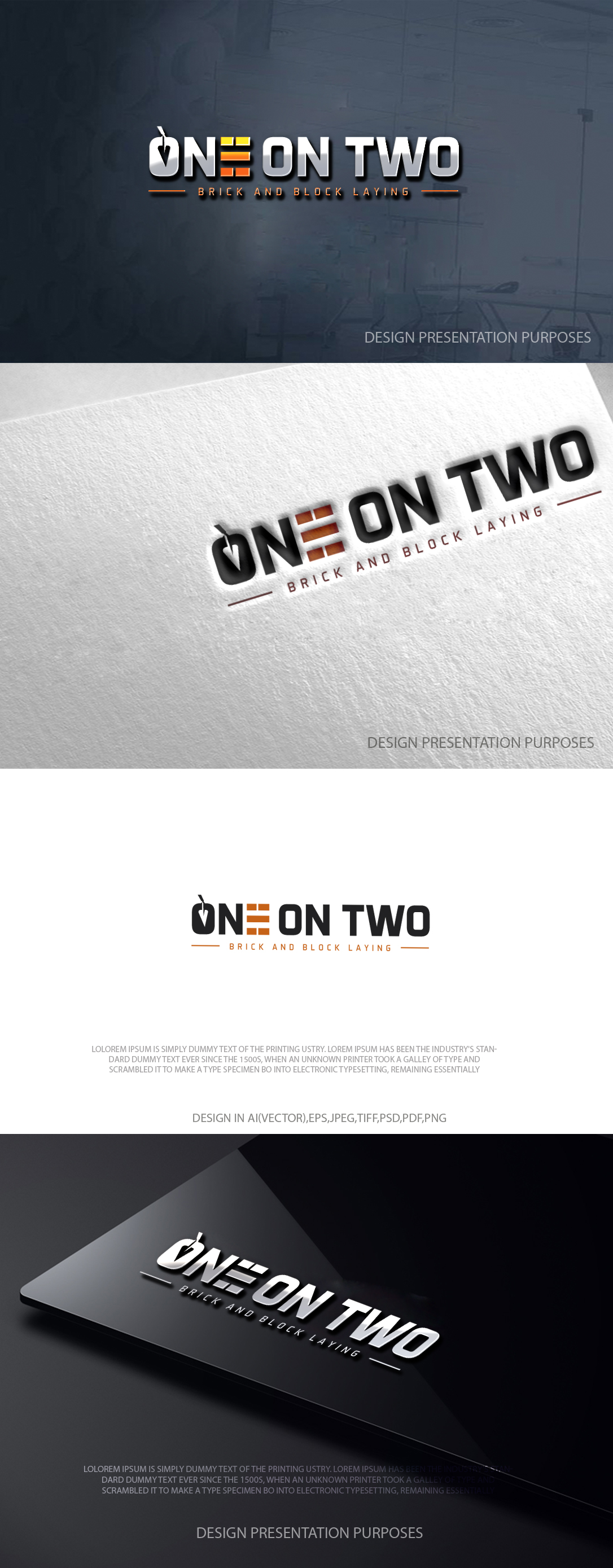 Design de Logo par zebronicgraphic pour One on Two Brick and Block Laying | Design #37583884
