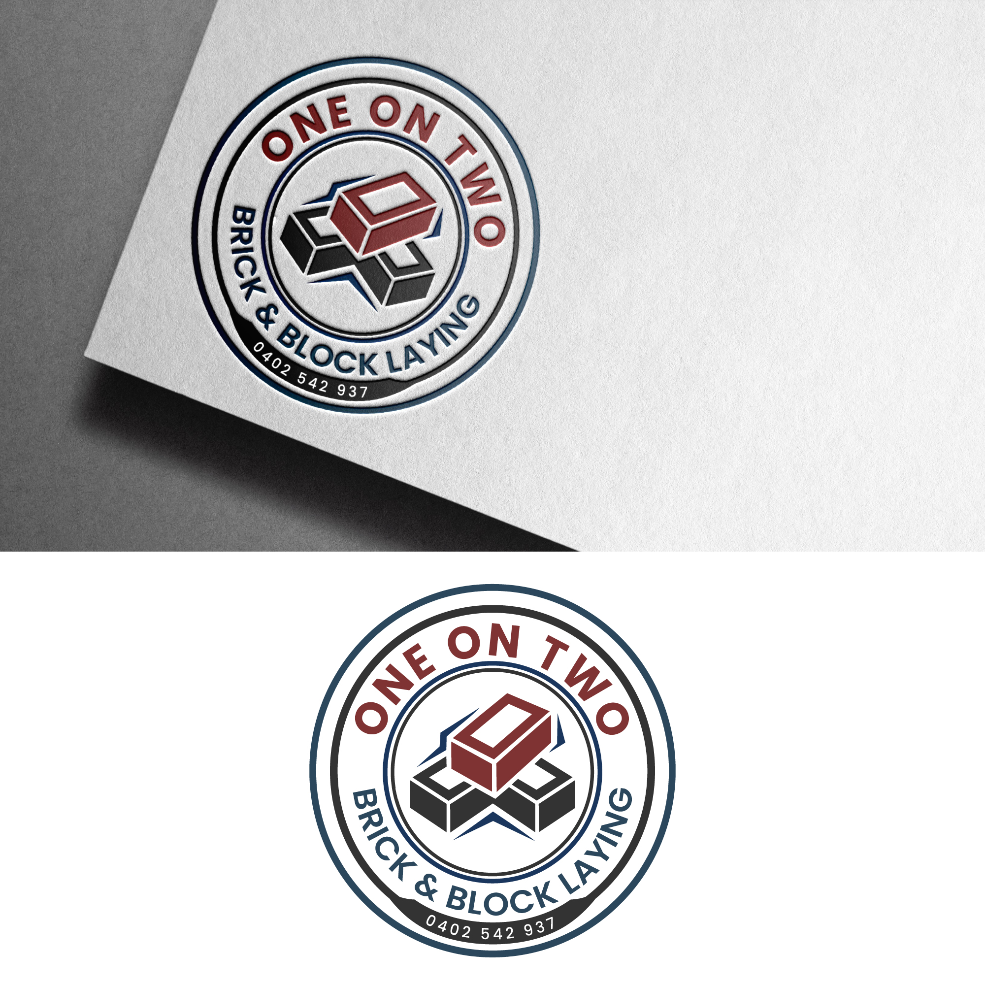 Logo-Design von Prodesign81 für One on Two Brick and Block Laying | Design #37720157