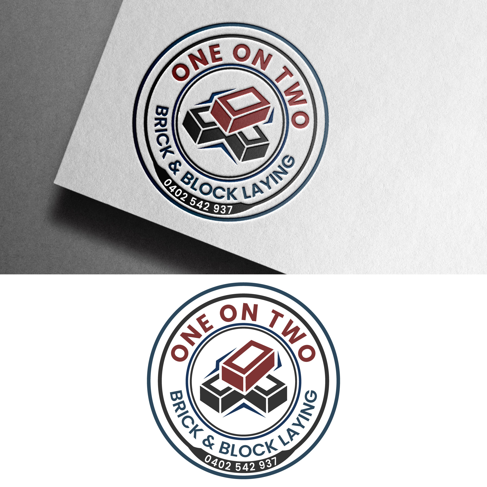 Logo-Design von Prodesign81 für One on Two Brick and Block Laying | Design #37720532