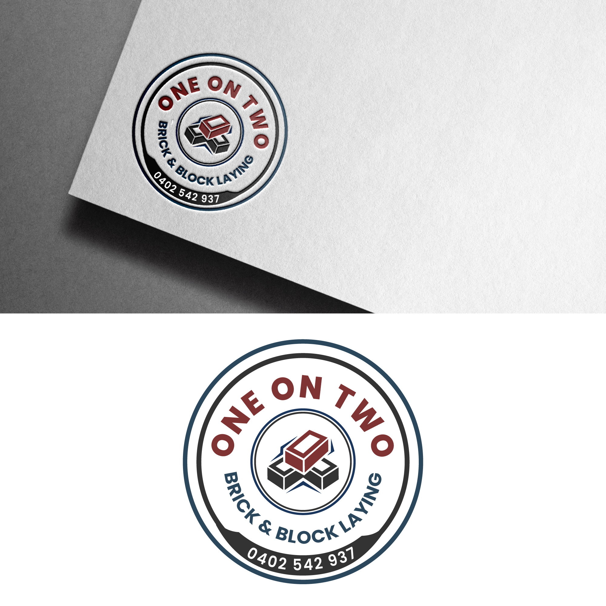 Logo-Design von Prodesign81 für One on Two Brick and Block Laying | Design #37722895