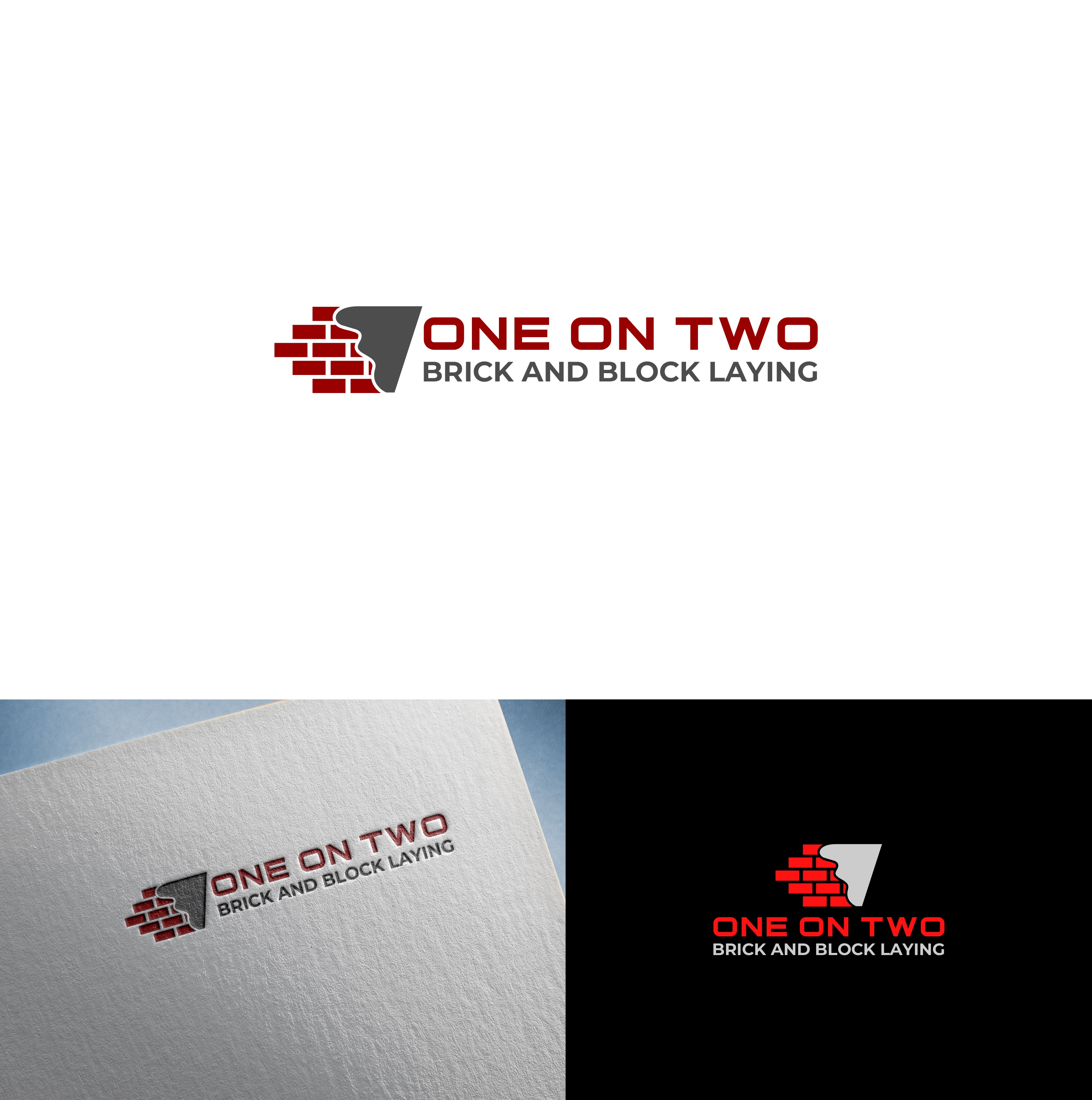 Logo-Design von Joenet Jayawarna für One on Two Brick and Block Laying | Design #37588403