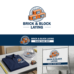 Logo Design by Radsky17 for One on Two Brick and Block Laying | Design: #37593270
