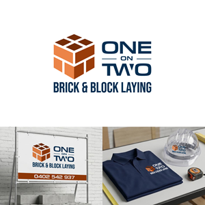 Logo Design by Radsky17 for One on Two Brick and Block Laying | Design: #37594190
