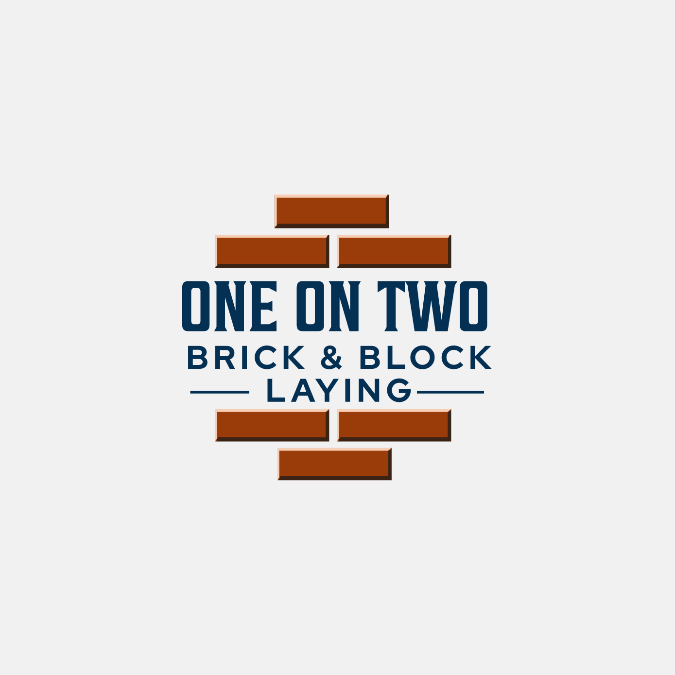 Logo Design by Radsky17 for One on Two Brick and Block Laying | Design #37594454