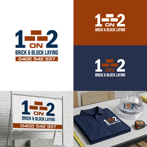 Logo Design by Radsky17 for One on Two Brick and Block Laying | Design: #37594459